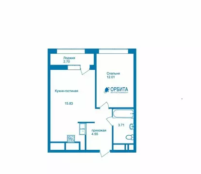 1-комнатная квартира: Тюмень, улица Первооткрывателей, 9 (35.4 м)