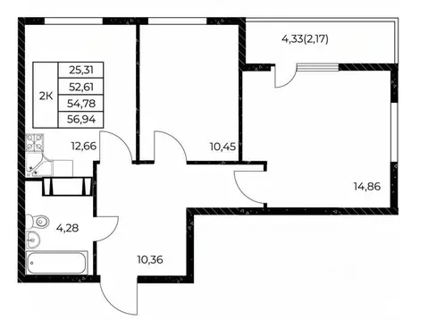 2-к кв. Ростовская область, Ростов-на-Дону Звезда Столицы 2 жилой ...
