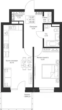 1-к кв. Татарстан, Лаишевский район, Столбищенское с/пос, с. Усады ул. ...