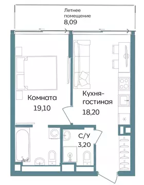 1-к кв. Крым, Саки ул. Морская (48.59 м)