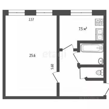 1-к кв. Калужская область, Калуга Светлая ул., 8 (43.5 м)