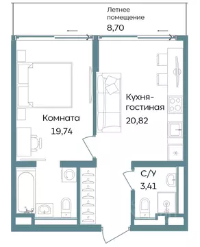 2-к кв. Крым, Саки ул. Морская (52.67 м)
