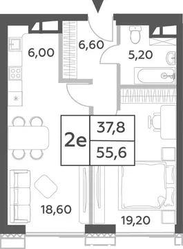 2-комнатная квартира: Москва, проспект Генерала Дорохова, вл1к1 (55.6 ...