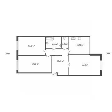 3-к кв. Санкт-Петербург Пискаревский просп., 1 (95.9 м)