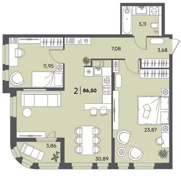 2-к кв. Пензенская область, Пенза Засурье мкр, Лес жилой комплекс ...