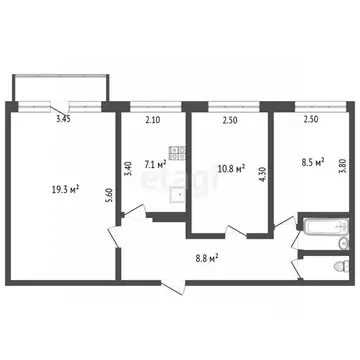3-к кв. Орловская область, Орел Комсомольская ул., 406 (57.6 м)