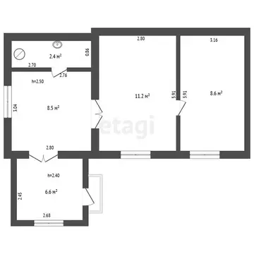 2-комнатная квартира: Севастополь, улица Курчатова, 4А (37.3 м)