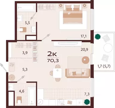2-к кв. Крым, Ялта ул. Спендиарова, 5 (70.3 м)