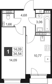 1-к кв. Ленинградская область, Гатчинский муниципальный округ, д. ...