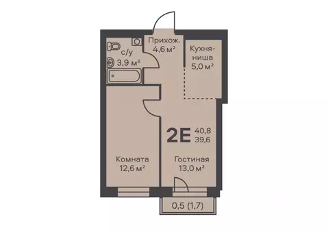 2-к кв. Пермский край, Пермь ул. Подводников (39.6 м)
