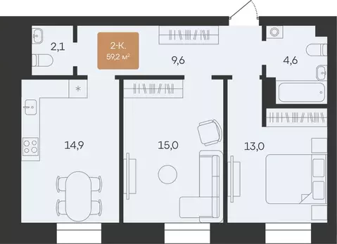 2-к кв. Ямало-Ненецкий АО, Новый Уренгой Созидателей мкр, Атмосфера. ...