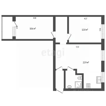 3-к кв. Архангельская область, Архангельск просп. Дзержинского, 7 ...