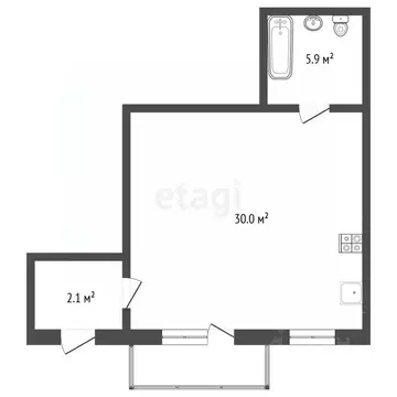 1-к кв. Ярославская область, Ярославль ул. Ньютона, 30к2 (38.0 м)