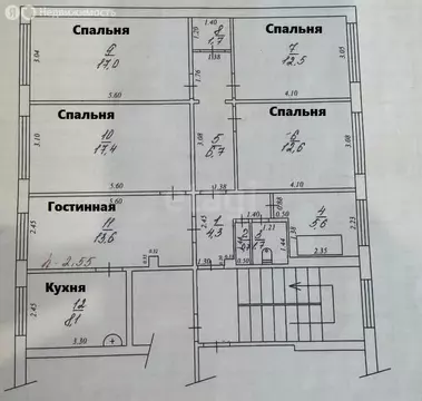 5-комнатная квартира: Южно-Сахалинск, Комсомольская улица, 280 (101.9 ...
