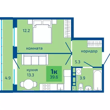 1-к кв. Пермский край, Пермь ул. Старшего Лейтенанта Гачегова, 1 (39.6 ...