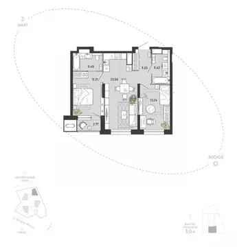 2-к кв. Тульская область, Тула ул. Фридриха Энгельса, 74 (68.3 м)