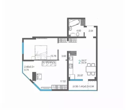 2-к кв. Крым, Ялта ул. Кирова, 155Ак1 (64.07 м)