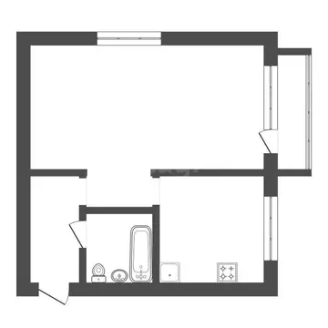 1-комнатная квартира: Благовещенск, улица 50 лет Октября, 62/4 (32.4 ...
