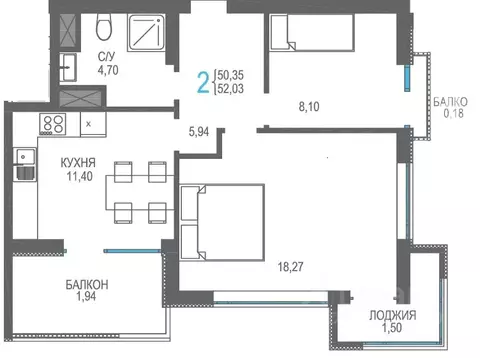 2-к кв. Крым, Алушта муниципальный округ, пос. Семидворье пер. ...