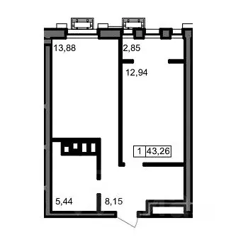 1-к кв. Волгоградская область, Волгоград ул. 8-й Воздушной Армии, 3 ...