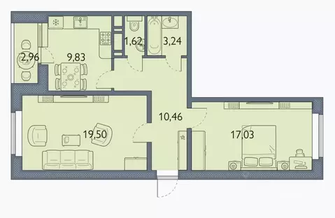2-к кв. Брянская область, Брянск просп. Станке Димитрова, 67к7 (62.5 ...