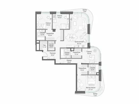 4-комнатная квартира: Москва, Большой Толмачёвский переулок, 5с1 ...