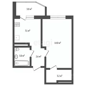 1-к кв. Тюменская область, Тюмень ул. Алексея Леонова, 34 (29.6 м)