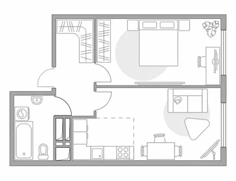 2-комнатная квартира: Долгопрудный, Заводская улица, 1 (43.2 м)