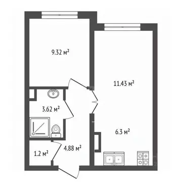 1-к кв. Ярославская область, Ярославль просп. Фрунзе, 31 (39.9 м)
