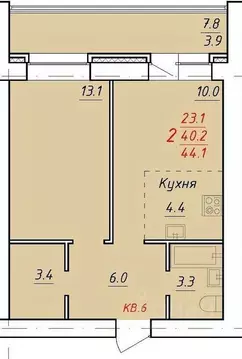 2-к кв. Алтайский край, Новоалтайск Индустриальная ул., 18А (44.1 м)