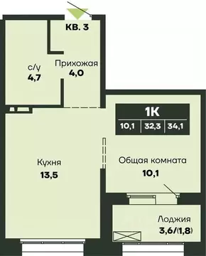1-к кв. Новосибирская область, Новосибирск Гренландия жилой комплекс ...