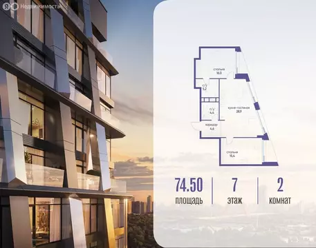 1-комнатная квартира: Москва, СЗАО, район Хорошёво-Мнёвники, посёлок ...