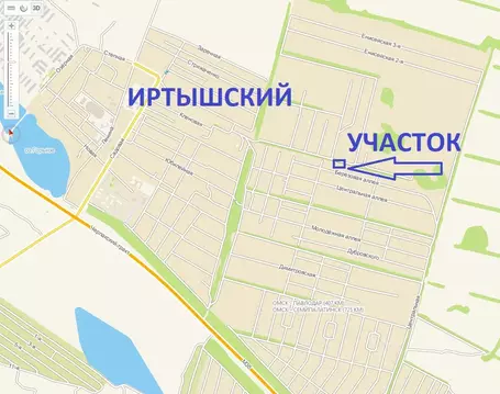 Участок в Омская область, Омский район, с. Усть-Заостровка  (14.0 ...