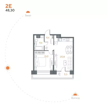 1-к кв. Вологодская область, Вологда Новгородская ул., 8А (48.3 м)
