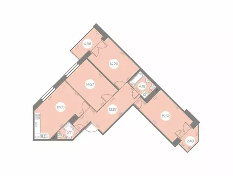 3-комнатная квартира: Санкт-Петербург, улица Маршала Захарова, 8 ...