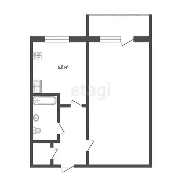 1-комнатная квартира: Тюмень, улица Ветеранов Труда, 3 (31.4 м)