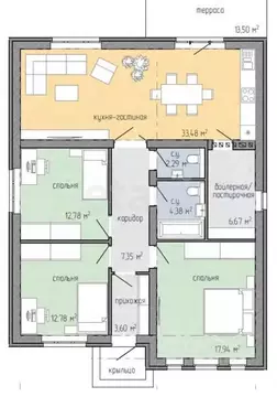 Дом в Тульская область, Тула городской округ, д. Ямны  (125 м)