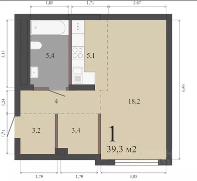 Студия Свердловская область, Екатеринбург пер. Сосновый (39.3 м)