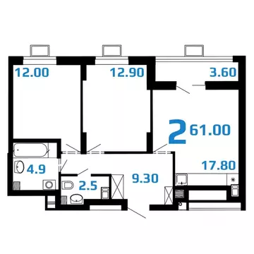 2-к кв. Нижегородская область, Нижний Новгород ул. Достоевского, 18 ...