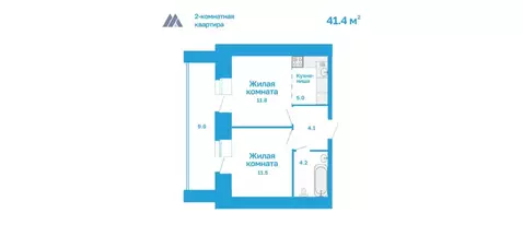 2-комнатная квартира: Благовещенск, Набережная улица, 50А (41.4 м)
