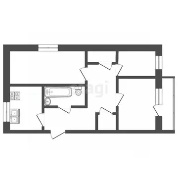 3-к кв. Вологодская область, Вожега рп ул. Октябрьская, 65Б (87.0 м)