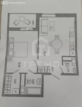 1-комнатная квартира: городской посёлок Янино-1, ЖК Янила Драйв (41.5 ...