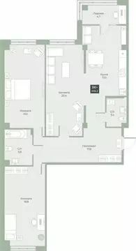 3-к кв. Курганская область, Курган Заозерный жилрайон, 6А мкр, ул. ...