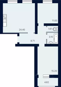 2-к кв. Саратовская область, Саратов ул. Имени Николая Егорова (69.64 ...