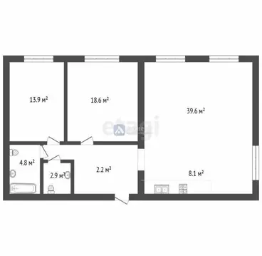 3-комнатная квартира: Тюмень, Новгородская улица, 14 (99.5 м)