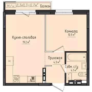 1-к кв. Удмуртия, Завьяловский район, с. Первомайский ул. Строителя ...