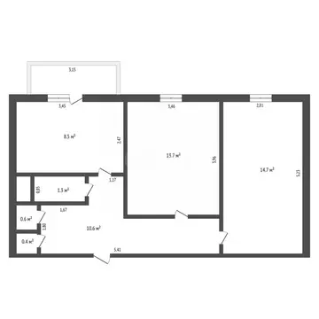 2-к кв. Амурская область, Шимановск 1-й мкр, 26 (52.4 м)