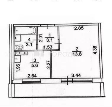 1-к кв. Томская область, Томск ул. Юрия Ковалева, 34 (25.6 м)