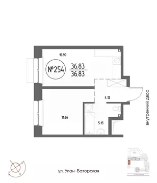 1-к кв. Иркутская область, Иркутск Макс жилой комплекс (36.83 м)