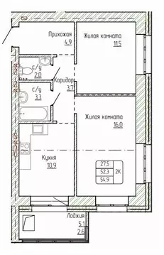 2-к кв. Алтайский край, Новоалтайск ул. Титова, 6 (54.9 м)